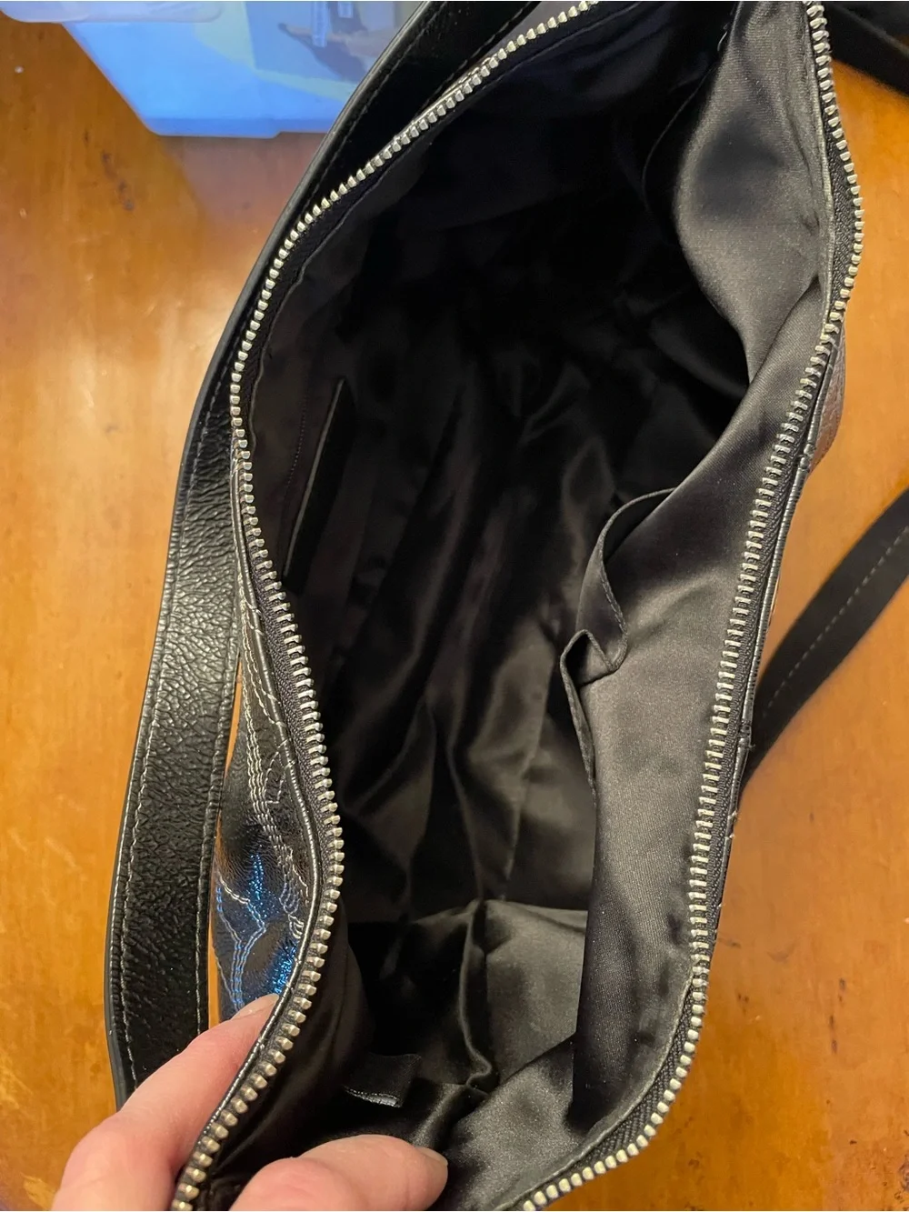 Coach Black Signature Leather Hobo Shoulder Bag